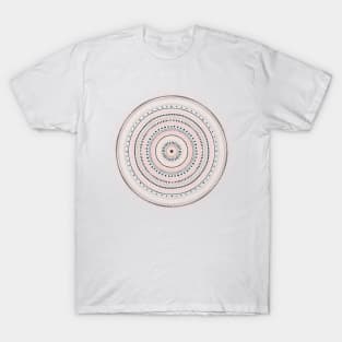 Pink Gray Geometric Doodles Mandala T-Shirt